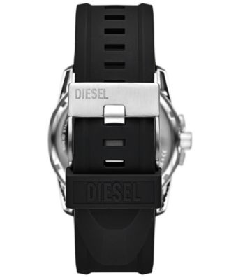 Men's Master Chief Quartz Three-Hand Date Black Silicone Watch Gift Set, 43mm