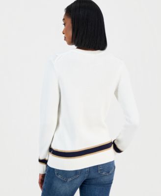 Women's Thick-Tipped Cable-Knit Crewneck Sweater