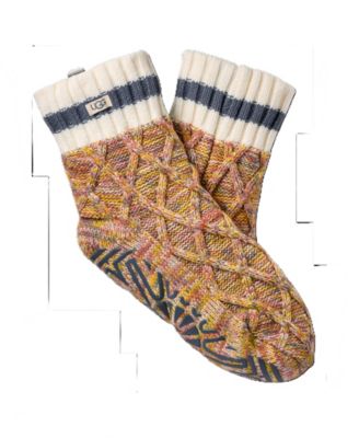 UGG Women's Quarter II Cable Knit Lined Socks