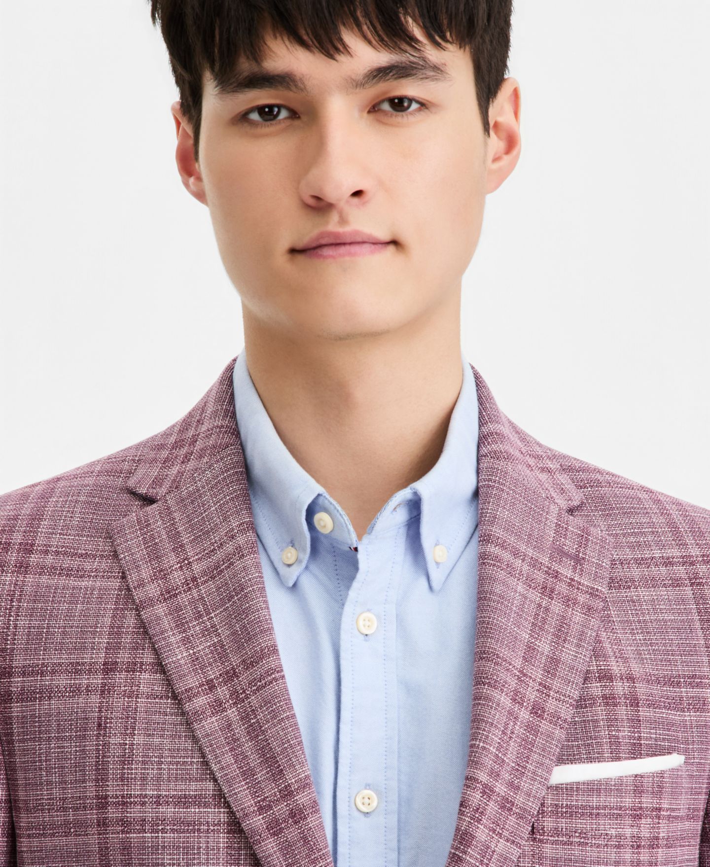 Мужской пиджак Tommy Hilfiger Modern-Fit Patterned Blazer, цвет: Ягодный — фото 3
