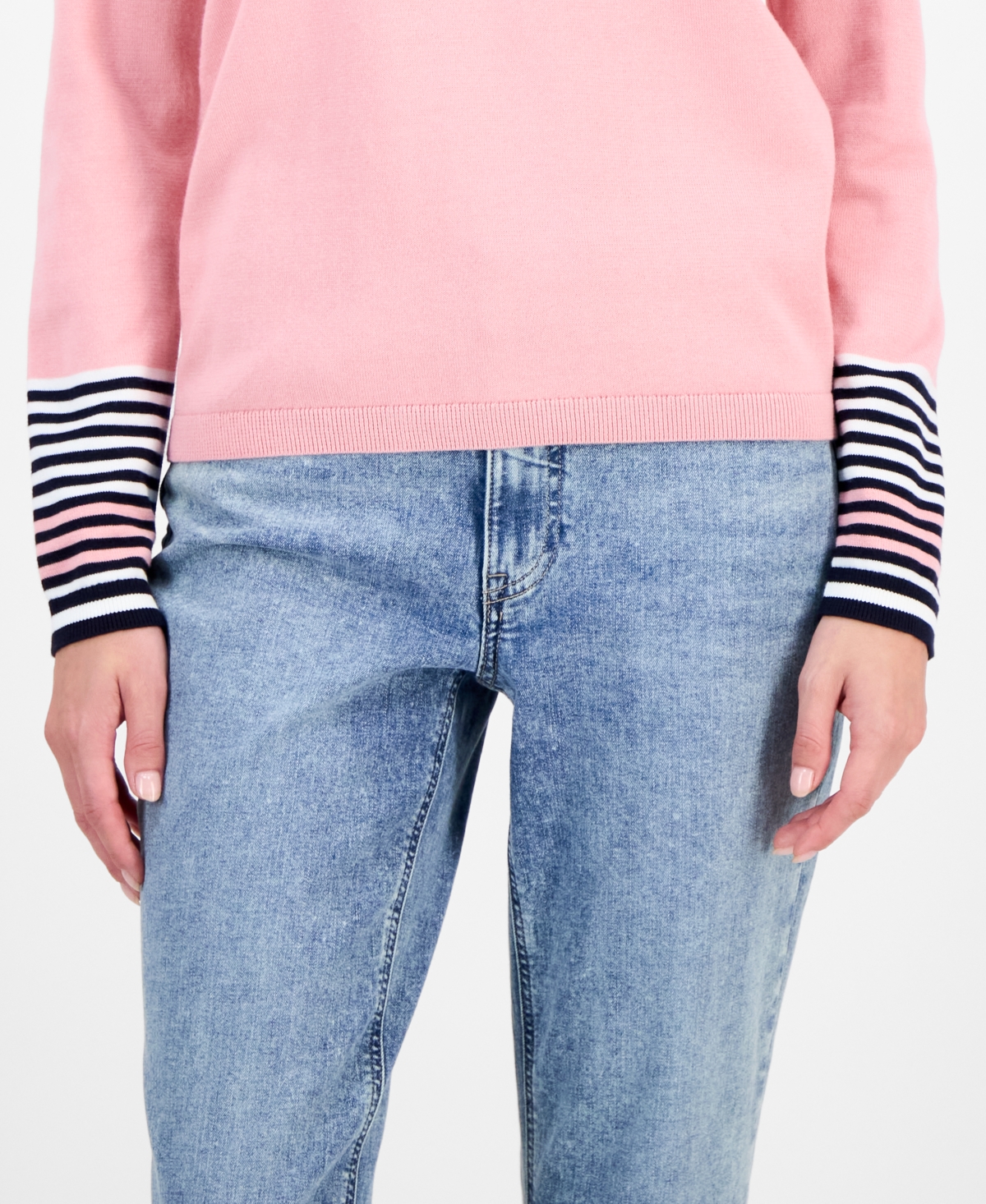 Nautica Jeans Women's Cotton V-neck Sweater In Multi