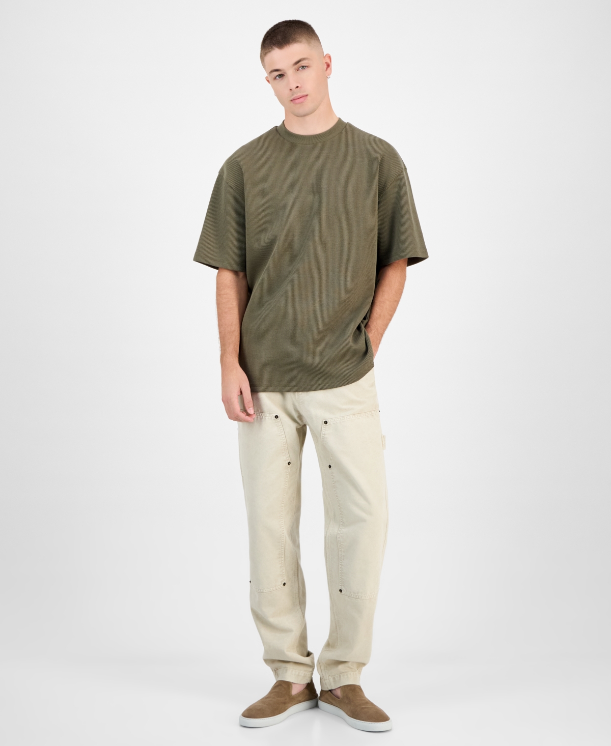 Hugo Boss Men's Short Sleeve Crewneck Waffle-Knit T-Shirt