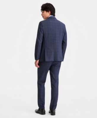 Men's Windowpane Slim-Fit Techni-Cole Suit Separates