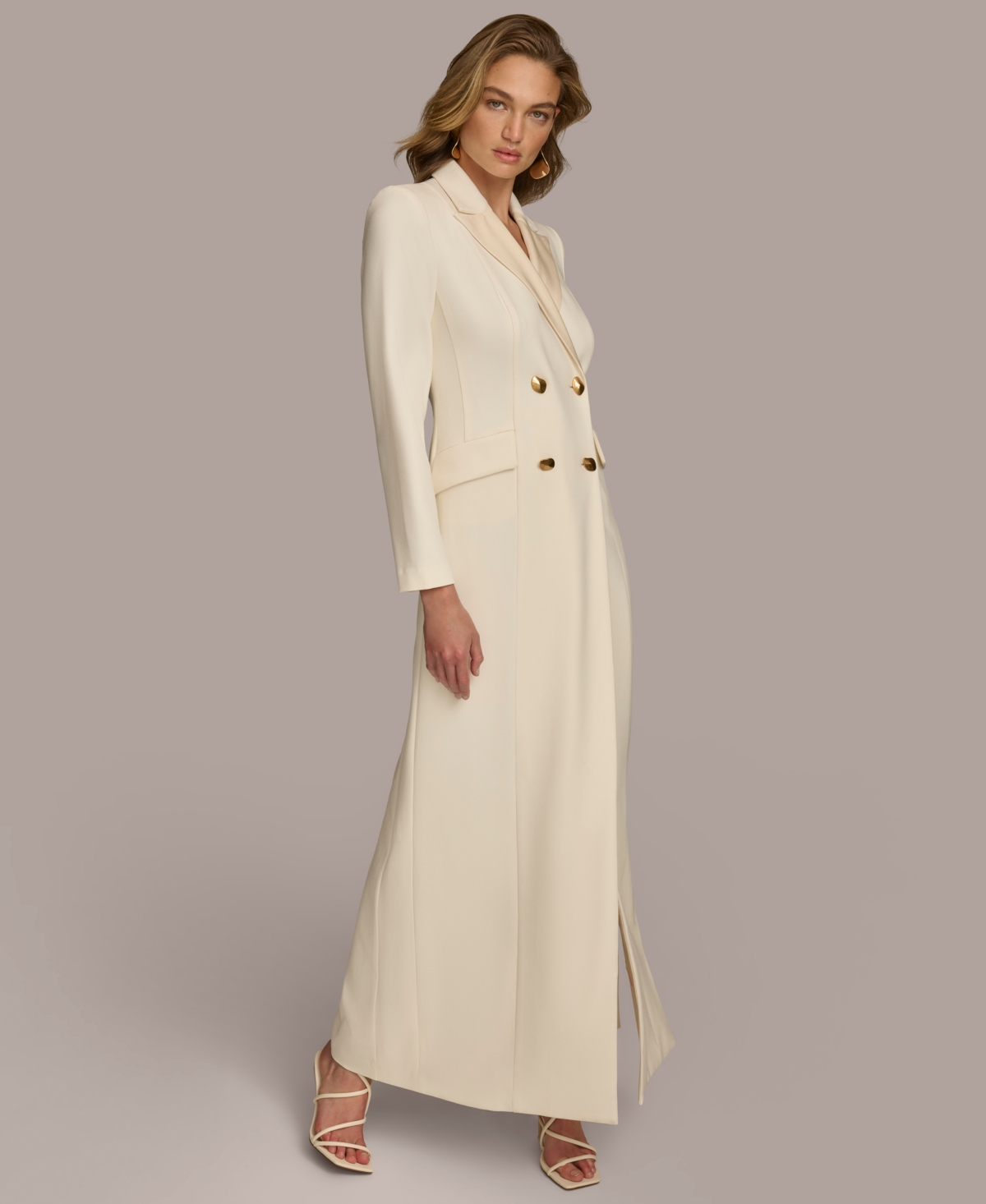 Donna Karan New York Women's Long Sleeves Coat Dress