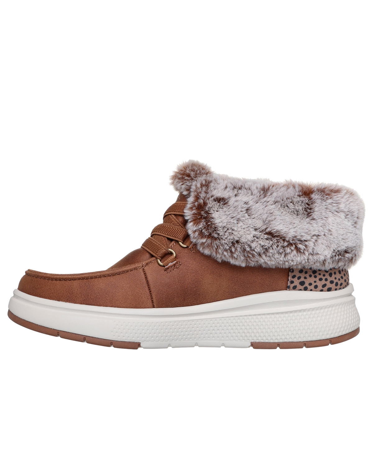 Skechers Women's Slip-ins Bobs Skip Cute Wave-fur Fancies Casual Booties From Finish Line In Animal Print