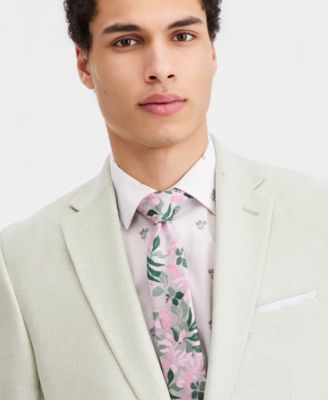 Men's Slim-Fit Linen-Blend Suit Separates Jacket