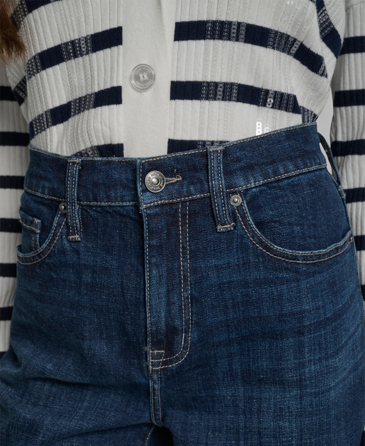 Dkny Jeans Women's Classic High Rise Straight No Cuff Jeans In Blue