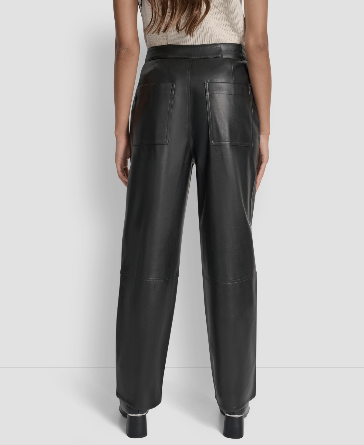 Dkny Jeans Women's High Rise Straight Leg Seamed Pants In Black