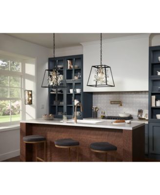 Carrine 15 3/4" Modern Pendant Chandelier Ceiling Light Fixture Dining Room Over Table 5-Light LED Black Gold Finish