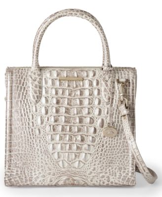 Caroline Melbourne Embossed Leather Satchel Bag