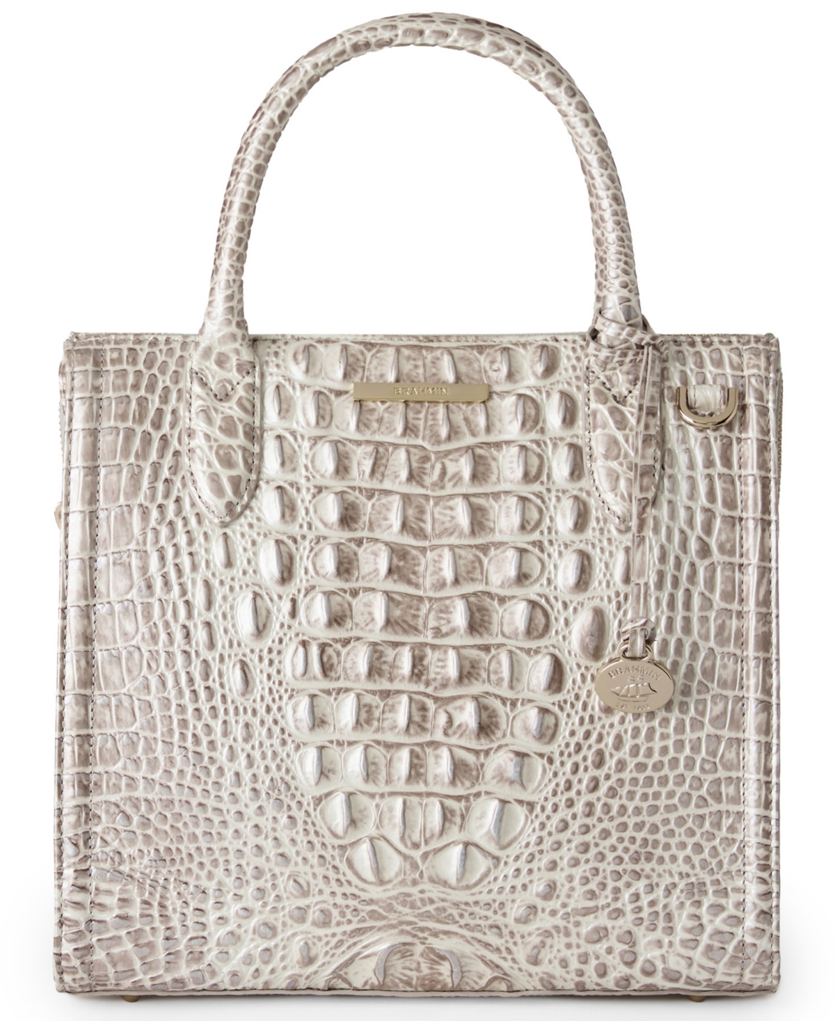 Brahmin Caroline Melbourne Embossed Leather Satchel Bag