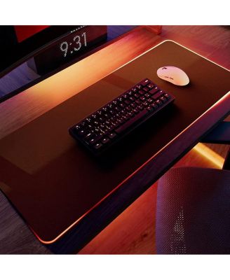 HYTE CNVS Intense Play Mat Custom RGB LED 50-Pixel qRGB Array Waterproof Extended Premium Silky 28 SPI 900mm x 370mm USB C Gaming Mouse Pad Black