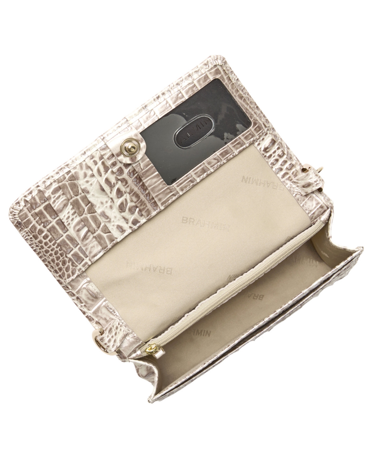 Brahmin Minuette Melbourne Mini Leather Crossbody Bag In Gray