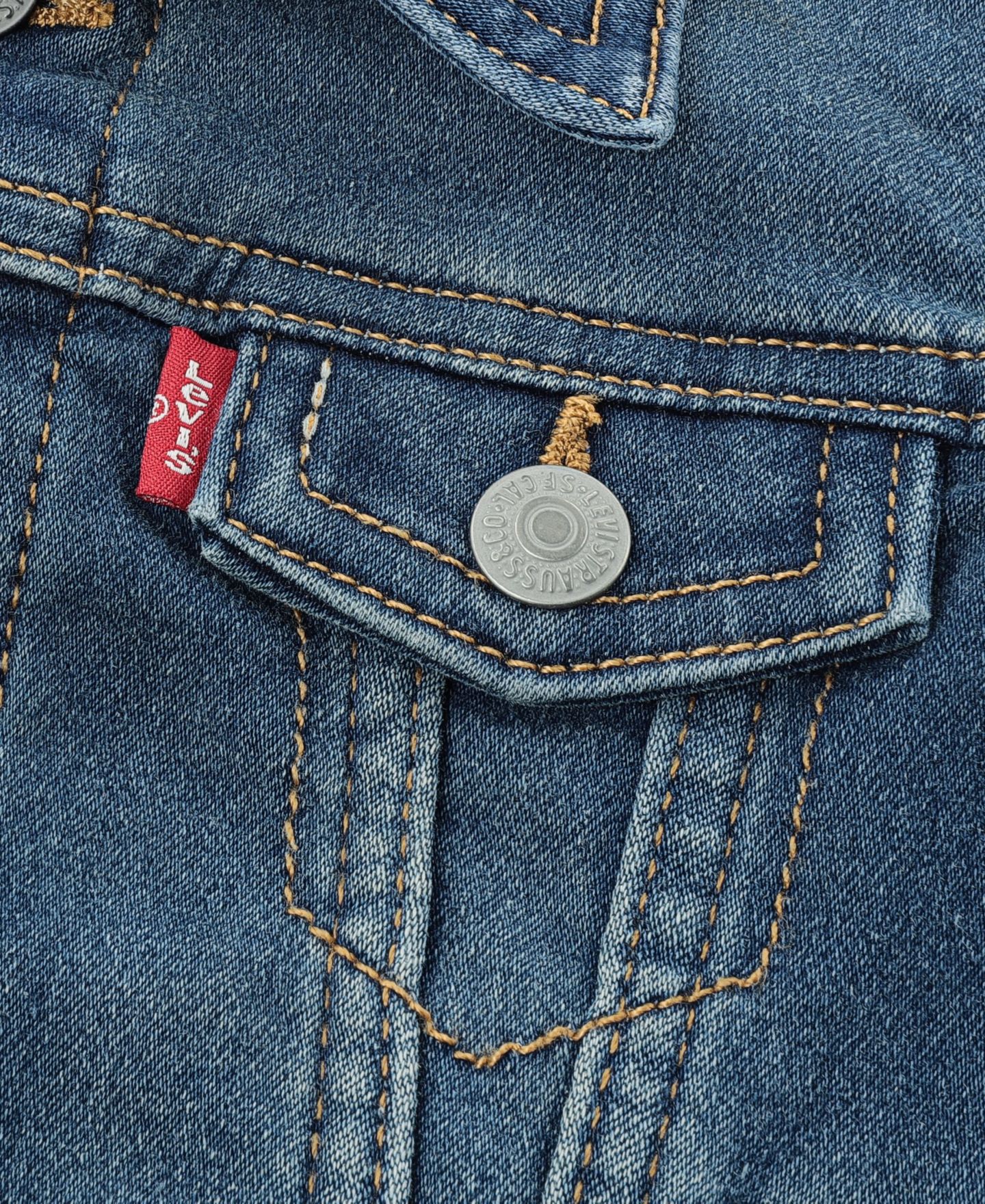 Куртка Levi's Hooded Trucker Jacket для мальчиков-малышей, цвет: Синий / Серый — фото 3