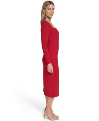 Women's Long Sleeve Midi Dress