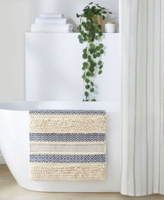 Asher Woven Texture Stripe Bath Rug, 22" x 58"