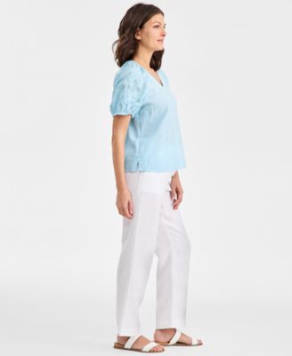 Women's 100% Linen Drawstring Pants, Created for Macy's