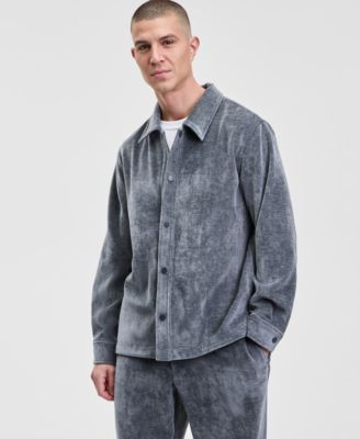 Men's Relaxed Fit Snap Front Soft Overshirt, Macy's Exclusive