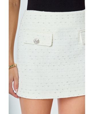 Women's Mid-Waisted Tweed Mini Skirt