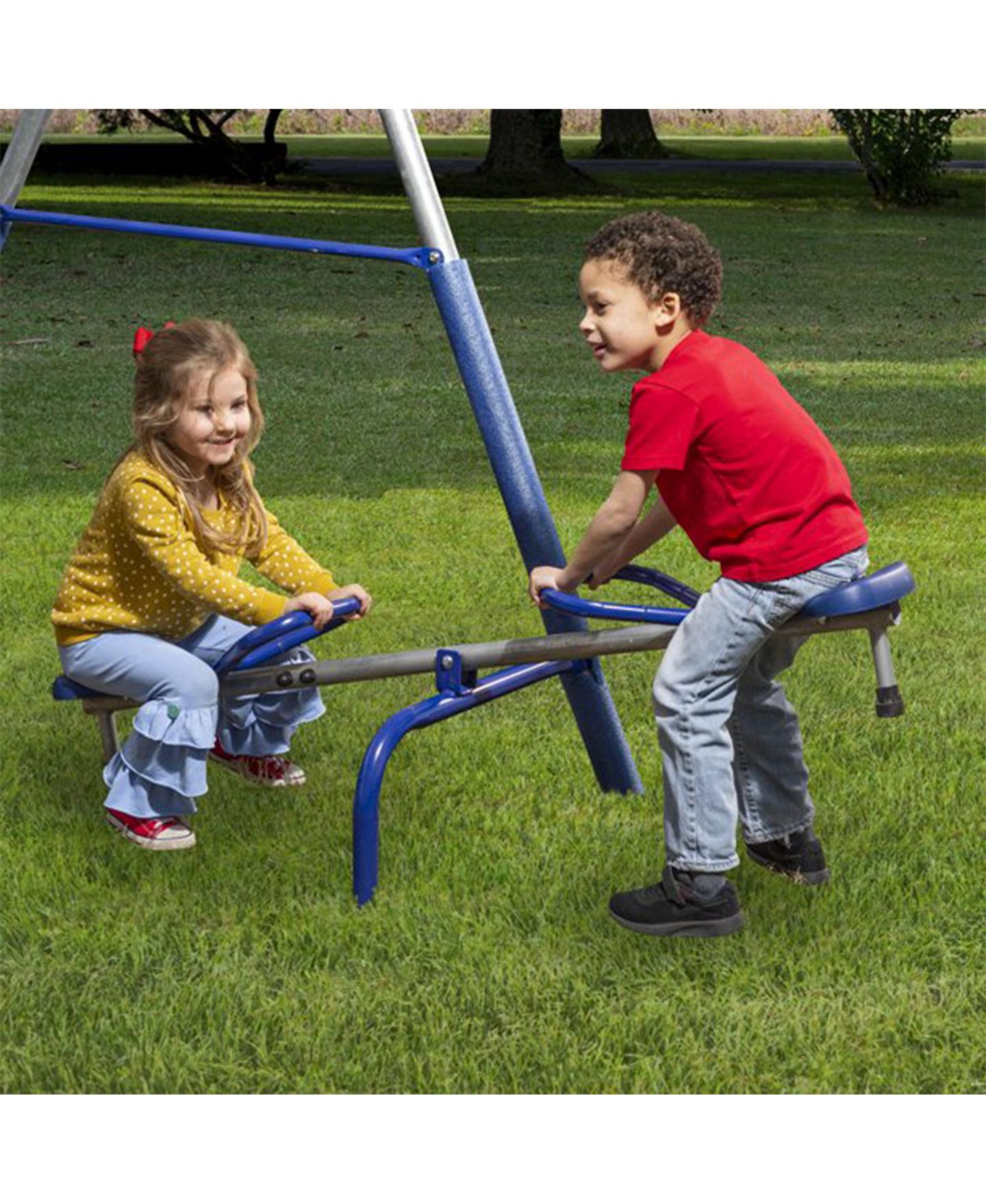 Детские игрушки XDP Recreation Fun All-Mighty Steel 6.6-Foot Slide Swing Set Accommodates up to 10 Kids, Ages 3+ — фото 6