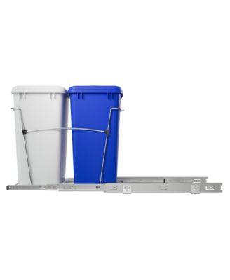 Double Pullout Trash Can 35 qt. for Kitchen, RV-18KD-11RC-S