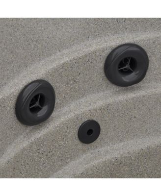 LS100 Sand 4 Person Plug and Play Square Hot Tub Spa with Black Cover