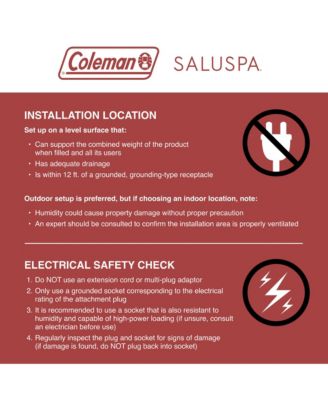 Coleman Atlantis AirJet Square Inflatable Hot Tub with EnergySense Cover, Blue