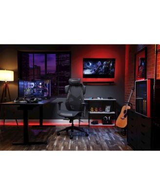 Gaming Chair With Lumbar Support, With Wheels for Computer/Desk/Office - Black