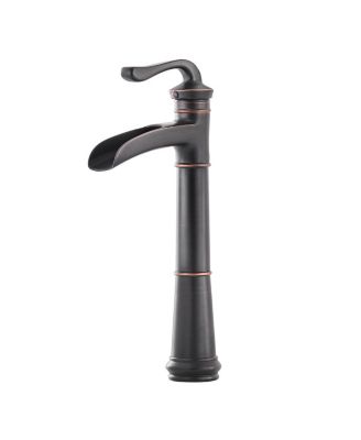 Waterfall Single Hole Single-Handle Vessel Bathroom Faucet with Pop-up Drain Assembly