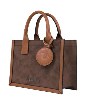 Suede PU Box Tote with Logo Tag