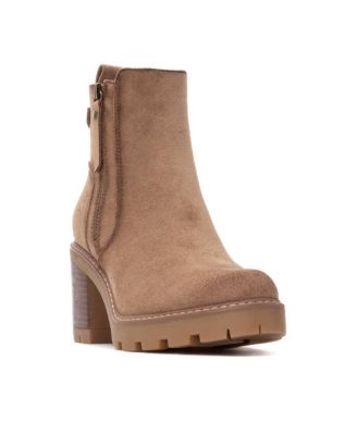 Women's Side Zipper Suede Booties Refresh Collection By XTI