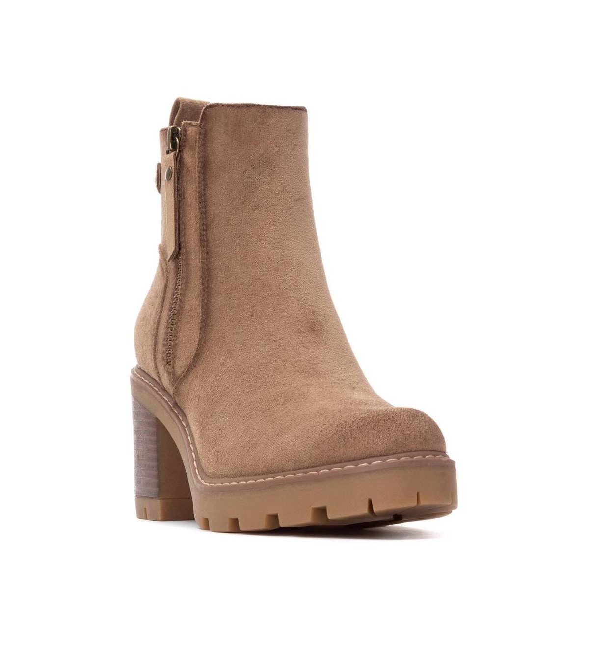 Women's Side Zipper Suede Booties Refresh Collection By Xti