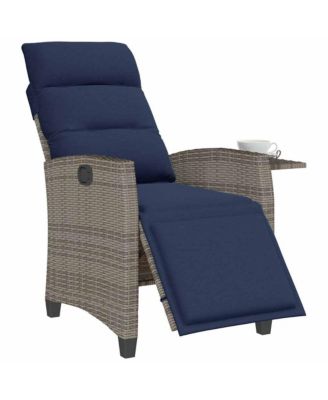 Reclining Garden Chair Grey, Navy Blue