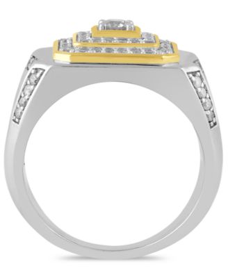 Men's Diamond Ring (1 ct. t.w.) in Yellow Gold Plated Sterling Silver