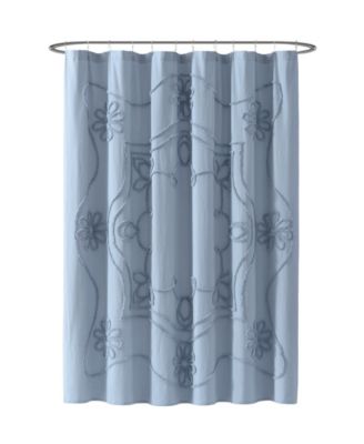Retro Scroll Cotton Shower Curtain, 72" x 72"