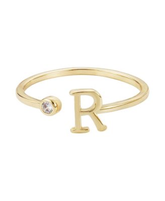 Gold Adjustable Cubic Zirconia Initial Ring