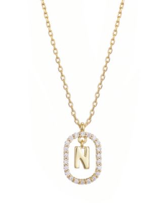 Adornia Gold Plated Cubic Zirconia Floating Letter Frame Necklace - Gold-n 22$