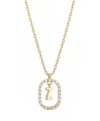 Adornia Gold Plated Cubic Zirconia Floating Letter Frame Necklace - Gold-z 17$