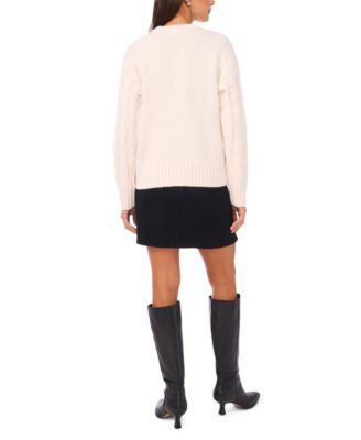 Women's Sequin Cable Long Sleeve Sweater