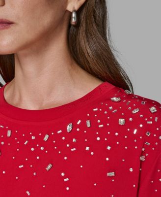 Women's Crewneck Embellished Top