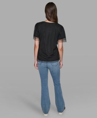 Women's Crewneck Lace Layer T-Shirt