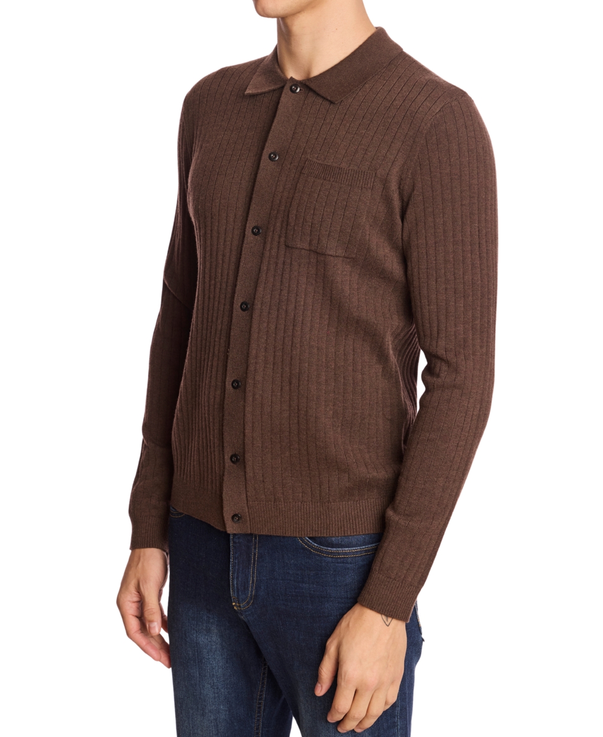 Paisley & Gray Men's Long Sleeve Full Placket Polo Sweater