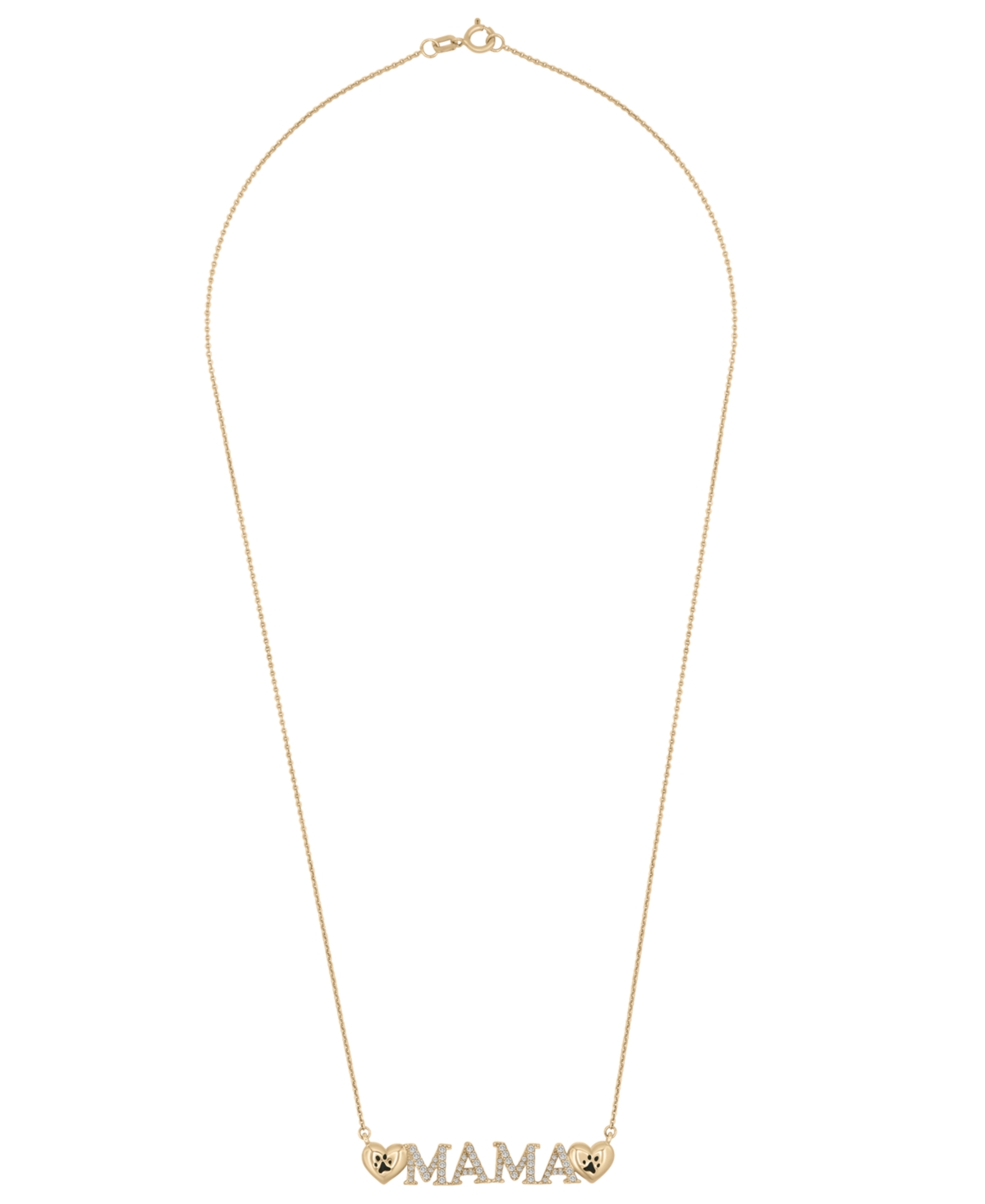 Wrapped Dog Mama Design Diamond Necklace (1/5 Ct. T.w.) In 10k Yellow Gold In Gold