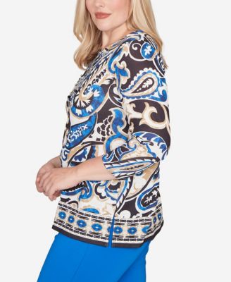 Barcelona Paisley Knit Top with Necklace