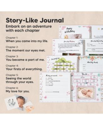 Craft Baby Memory Book, First 5 Years Baby Books, 90 Pages Keepsake Milestone Journal for Baby Girls, Boys