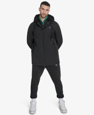 Men's 3/4 Lenth Hooded Jacket with Bib