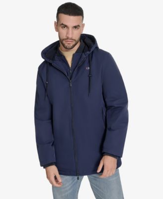 Men's 3/4 Length Hooded Jacket with Bib