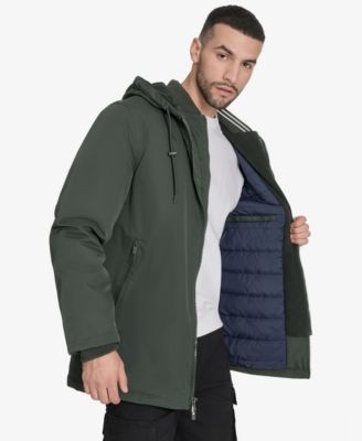 Men's 3/4 Lenth Hooded Jacket with Bib
