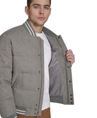 Men's Wool Blend Quilted Puffer Jacket