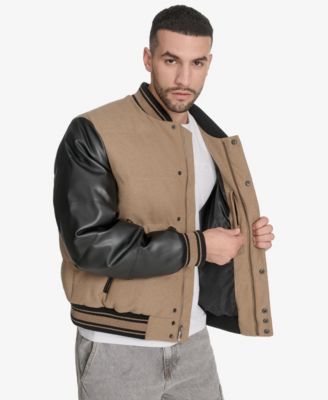 Men's Wool Blend Quilted Puffer Jacket